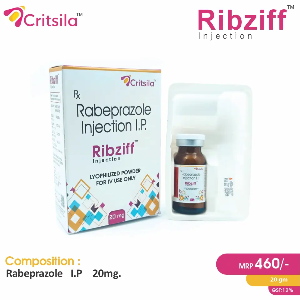 Rabeprazole I.P. 20mg Injection at the best price in PCD Pharma Franchise  for Proton Pump Inhibitor, Acid Reduction and Gastroesophageal Reflux.